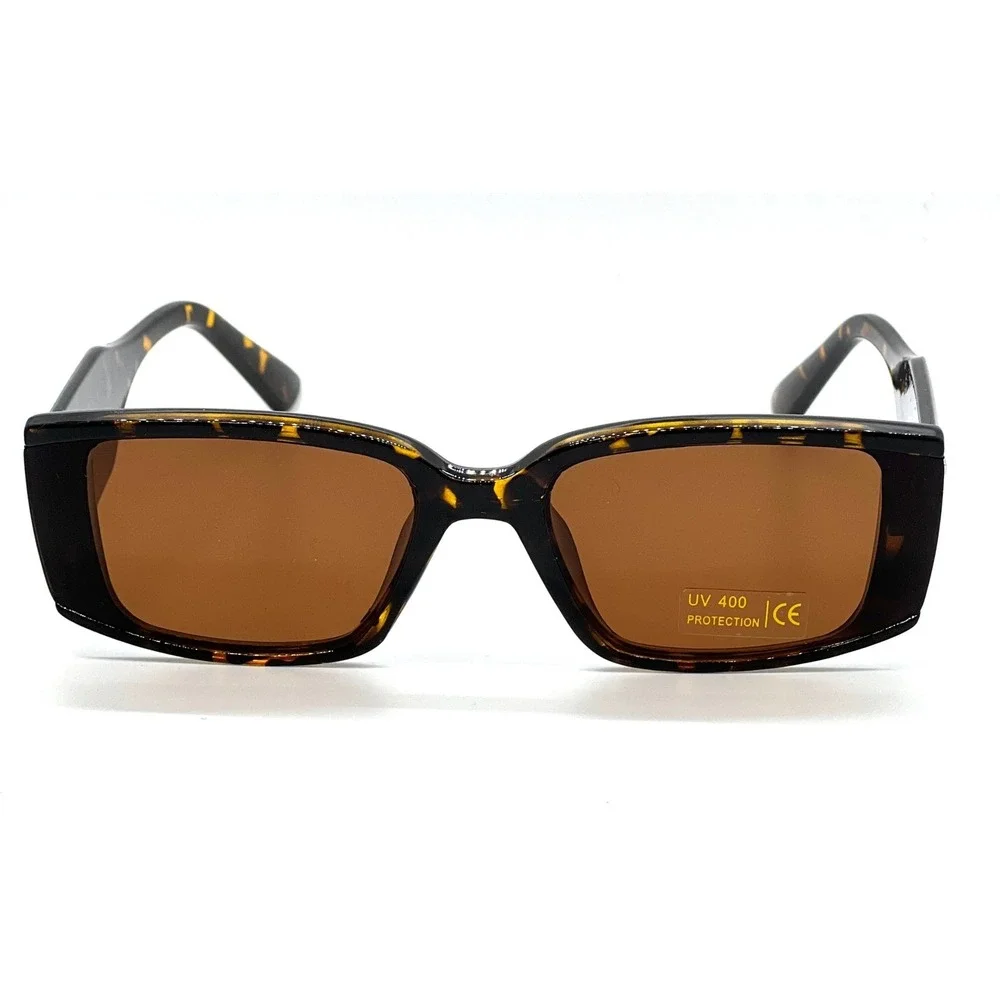 Tortoise Sunglasses‎ Retro Rectangle Brown Lens UV400 Protect Fancy Style Women
